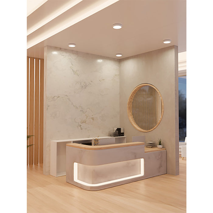 NICOR SureFit DLFv5 4" Ultra Slim 8W/10W/12W Surface Mount LED Downlight, 5CCT & 3 Lumens Selectable, 120V