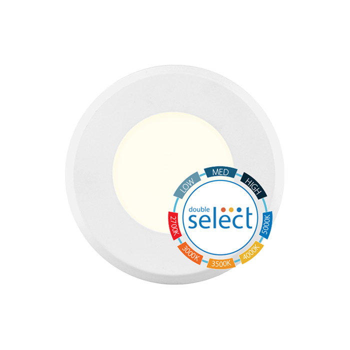 NICOR SureFit DLFv5 4" Ultra Slim 8W/10W/12W Surface Mount LED Downlight, 5CCT & 3 Lumens Selectable, 120V