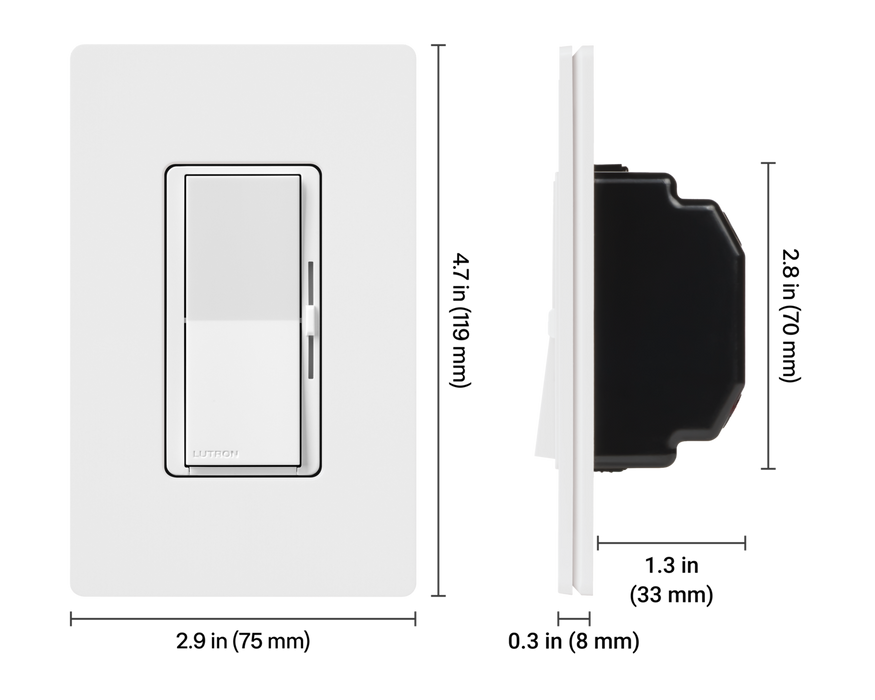 Lutron Diva 450 Watt 120 Volt 3-Way Magnetic Low Voltage Preset Dimmer with Locator Light