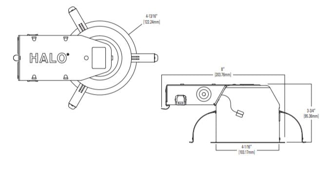 Carcasa de LED empotrada Halo H245RICAT de 4" para remodelación