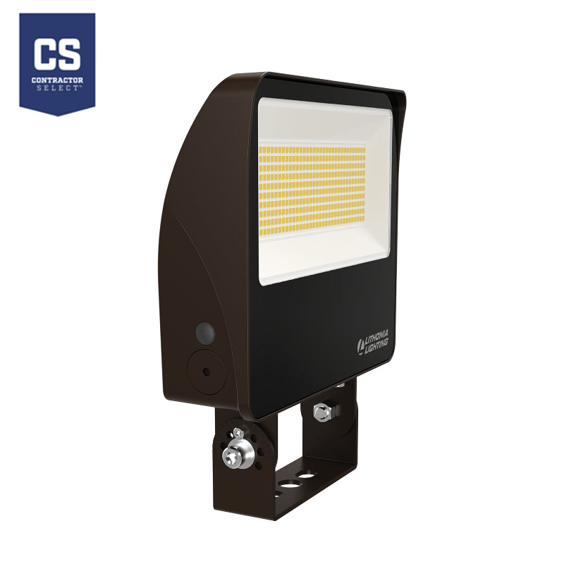 Lithonia Contractor Select ESXF3 Alo 100W LED Flood Light with Photocell, Knuckle/Yoke Mount, CCT Selectable, 120-277V