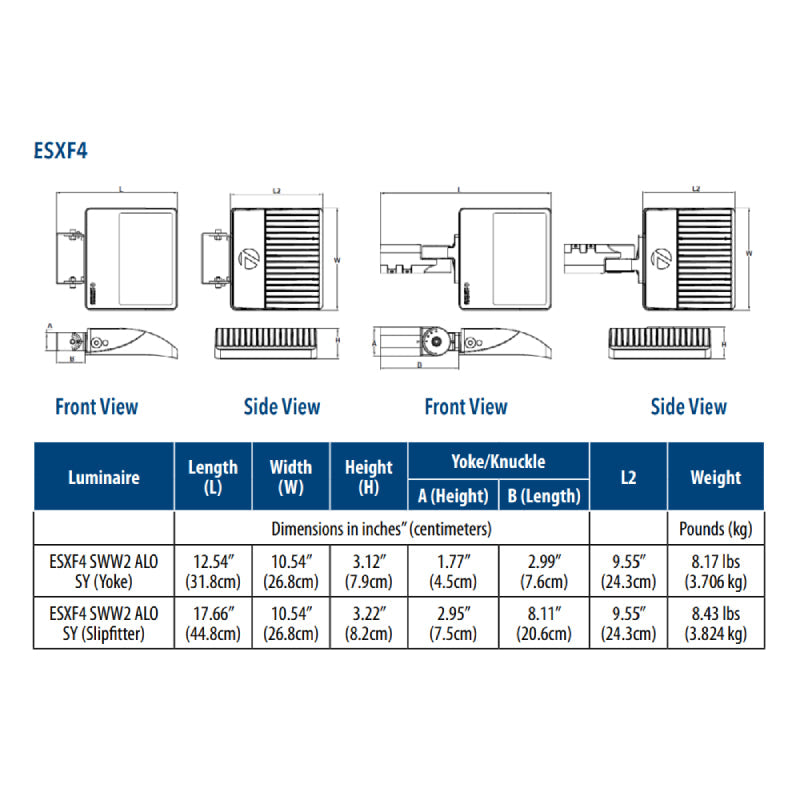 Lithonia Contractor Select ESXF4 Alo 150W LED Flood Light with Photocell, Knuckle/Yoke Mount, CCT Selectable, 120-277V