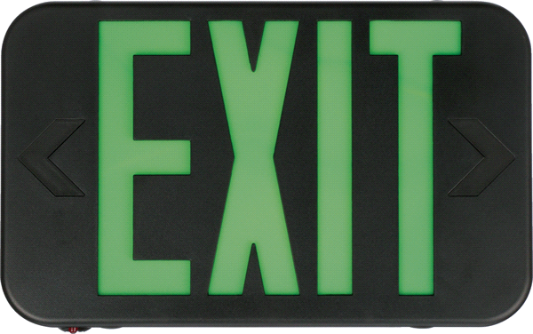 Lithonia Contractor Select EXRG Exit Sign with Ni-MH Battery Back Up - Red/Green Letters Switchable, Black