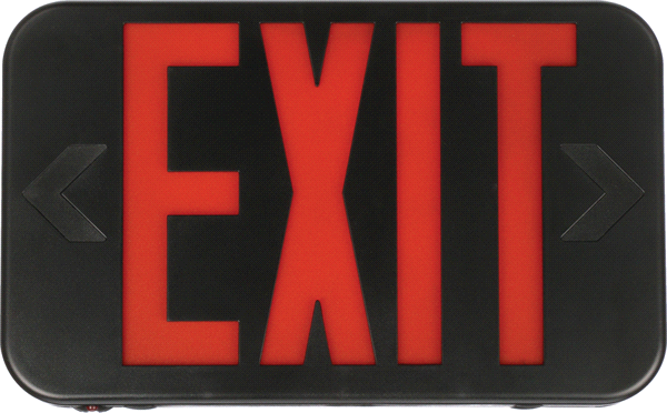 Lithonia Contractor Select EXRG Exit Sign with Ni-MH Battery Back Up - Red/Green Letters Switchable, Black