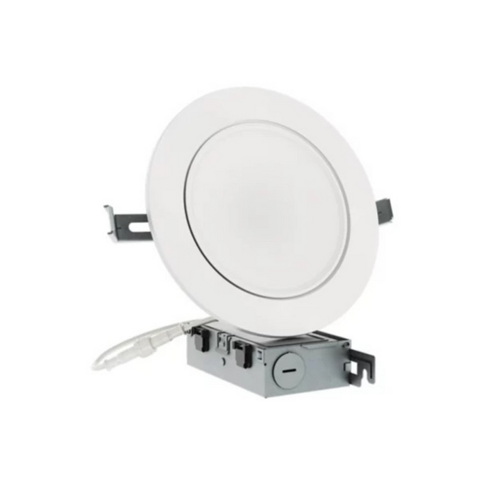 Halo HLA 6" Round Super Adjustable Recessed Canless LED Downlight, 5CCT Selectable, 120V, Matte White