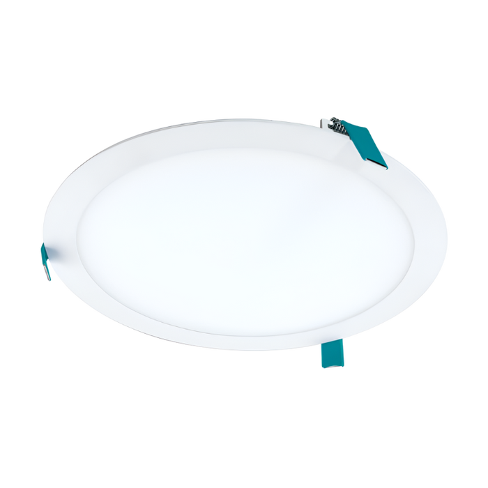 Foco empotrable LED Halo HLB de 12" delgado sin carcasa con lente, controlador remoto y caja de conexiones