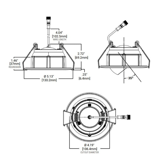 Halo RA4LS - Foco LED empotrable sin carcasa, deflector ajustable de 4", lúmenes y CCT seleccionables