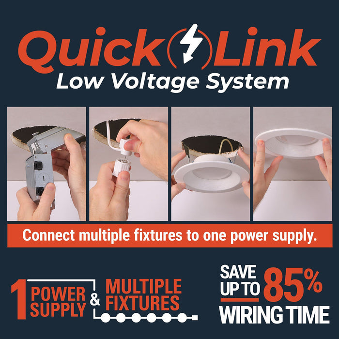Halo RLQL4069SE010DM-8PK 4" QuickLink Low Voltage 0-10V Canless Downlights, 8-Pack Kit (Including Driver)