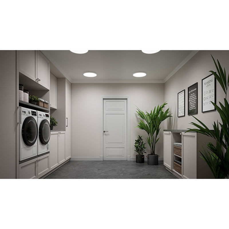 Halo SMX6RLSFSD2W 6" Round Surface Mount LED Downlight, 5CCT Selectable & Dim to Warm, 3 Lumens Selectable, 120V, Matte White