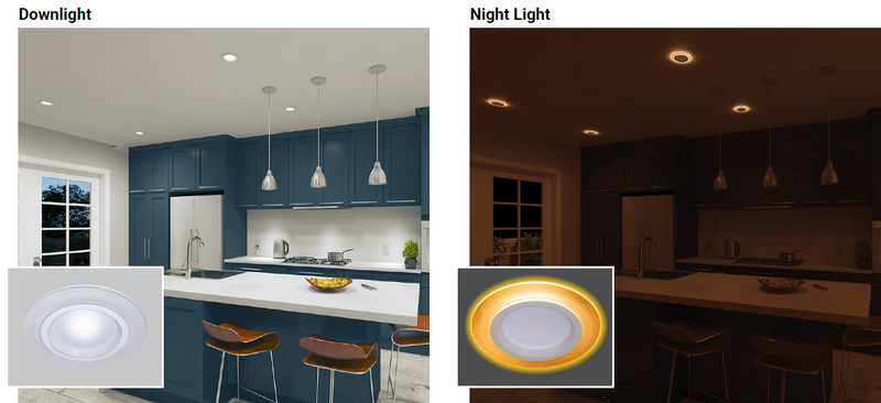 Halo RLNL610 6" Night Light LED Canless Direct Mount, CCT Selectable, D2W, 1000 Lumens, Dimmable, 120V, Matt White