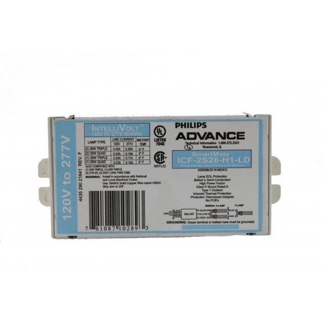 Advance Smartmate ICF2S26H1LD Electronic CFL Ballast, 2 x 26W