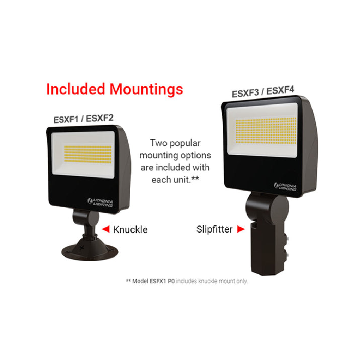 Lithonia Contractor Select ESXF4 Alo 150W LED Flood Light with Photocell, Knuckle/Yoke Mount, CCT Selectable, 120-277V