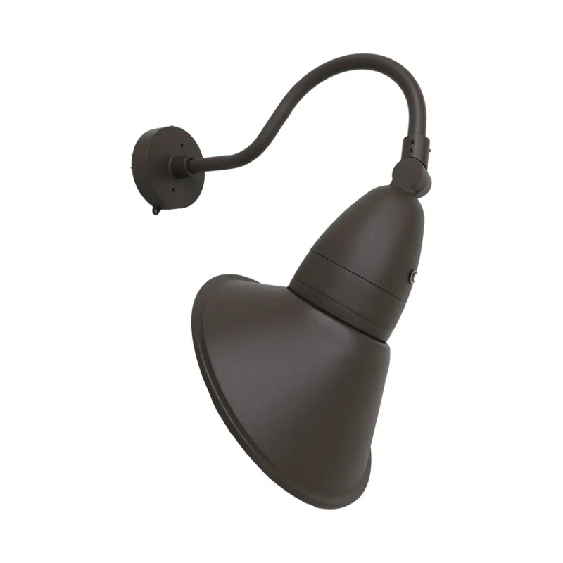 Westgate GNBA 18W/26W/35W LED Angled Gooseneck Barn Light with Photocell, 3CCT Selectable, 120-277V - Bronze
