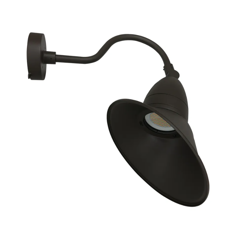 Westgate GNBA 18W/26W/35W LED Angled Gooseneck Barn Light with Photocell, 3CCT Selectable, 120-277V - Bronze