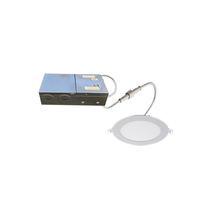 Elite REL675-ML-CCT 6" Round 7W/10W/13W LED Slim Disk Commercial Downlight, 5CCT & 3 Lumens Selectable, 120V, White Finish