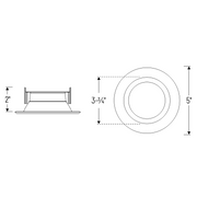 Nora NOXAC-431 4" AC Onyx 10.5W LED Round Retrofit Reflector, 700 Lumens, 120V, White Finish