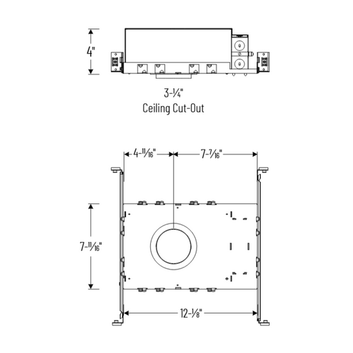 Nora NHIOICDCP-28 2" Iolite Dedicated Chicago Plenum IC Air-Tight New Construction Housing, Integrated Emergency w/ Remote Test Switch, 1000 Lumens, 120V