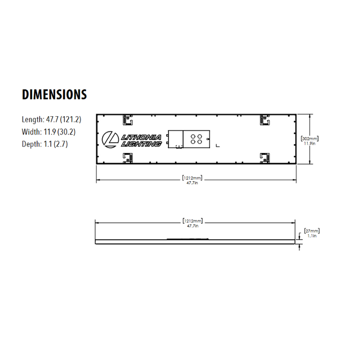 Lithonia Contractor Select CPANL 1x4 38W LED Surface Mount Flat Panel with Bracket, 3CCT Selectable, 120V, 4000 Lumens
