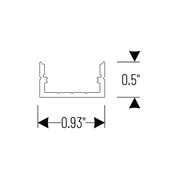 Nora NATL-C24 4-ft Shallow Channel for Tape Light
