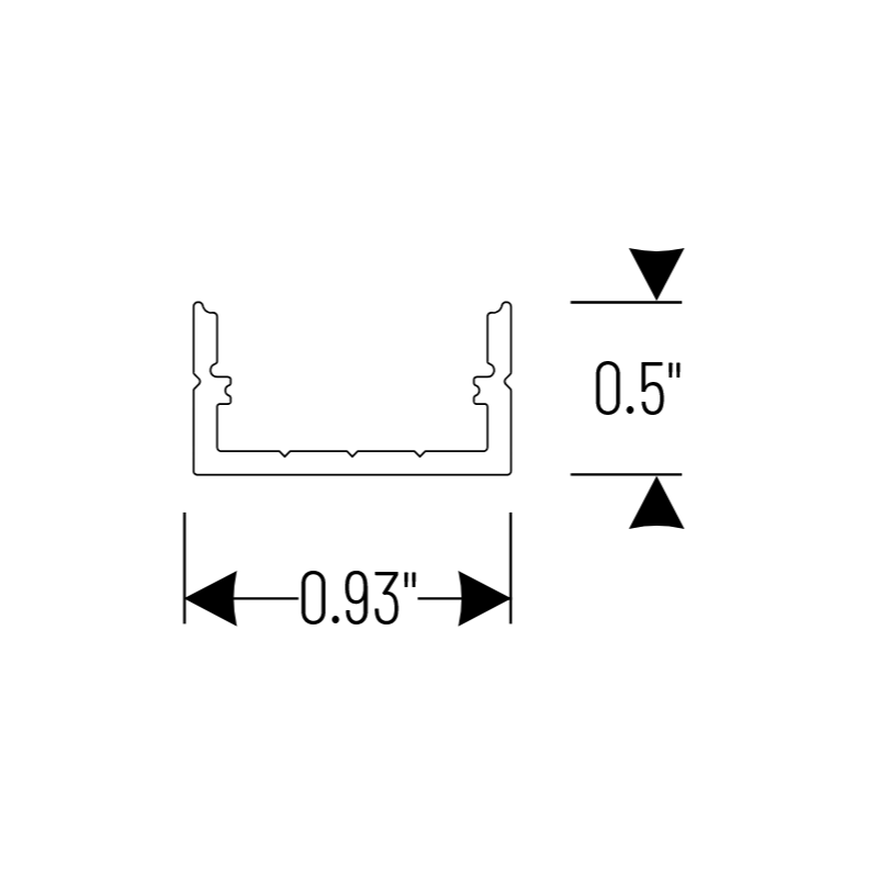 Nora NATL-C24 4-ft Shallow Channel for Tape Light
