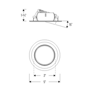 Nora NOXAC-4RGTW 4" AC Onyx 11W LED Round Adjustable Retrofit, 5CCT Selectable, 120V, White Finish