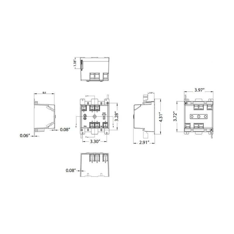 Energetic EPB-2G25 25 cu Two-Gang Old Work Electrical Switch and Outlet Box