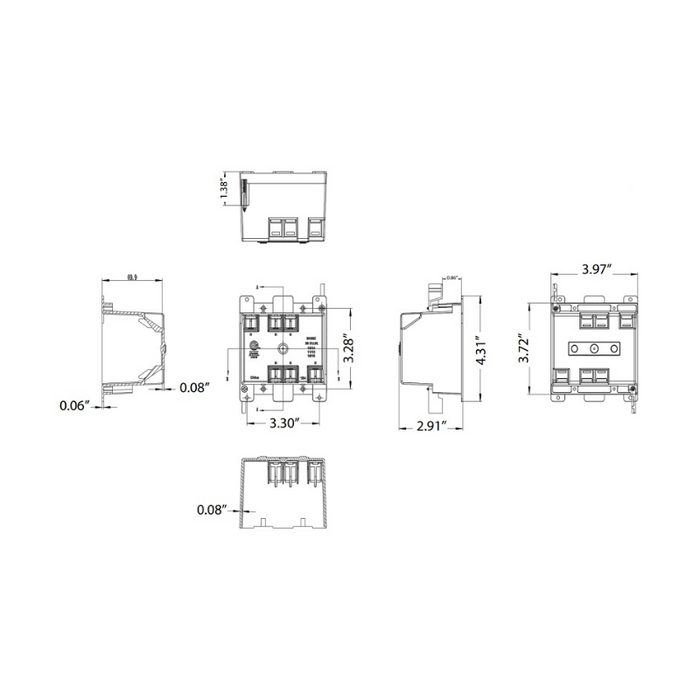 Energetic EPB-2G25 25 cu Two-Gang Old Work Electrical Switch and Outlet Box