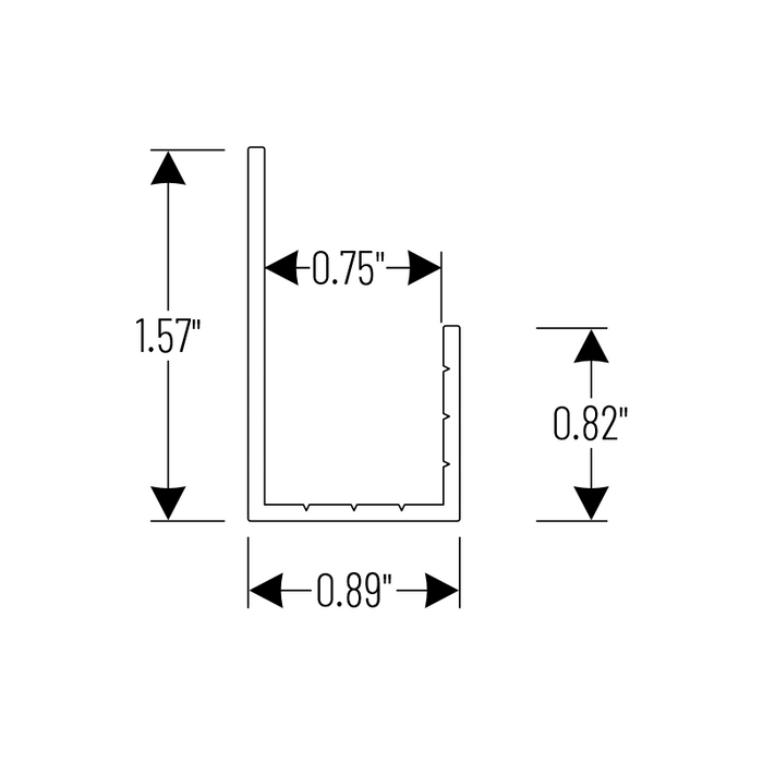 Nora NATL-C27A 4-ft J-Style Channel for Tape Light