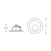 Nora NOXAC-4RWTW 4" AC Onyx 11W LED Round Wall Wash Retrofit, 5CCT Selectable, 120V, White Finish
