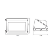Energetic E4WPA 45W/65W/75W LED Wall Pack, CCT Selectable, 120-277V, Bronze Finish