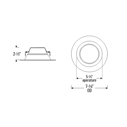Nora NOXAC-5632 5"/6" AC Onyx 12.5W LED Round Retrofit Baffle, 850 Lumens, 120V, White Finish