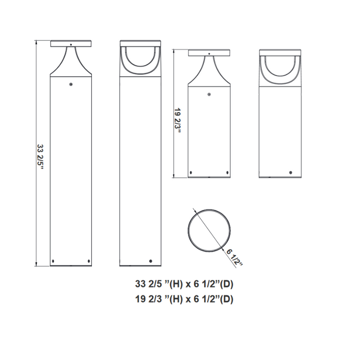 Cabezal de bolardo LED Westgate BOL-G4 de 7 W, 14 W y 22 W