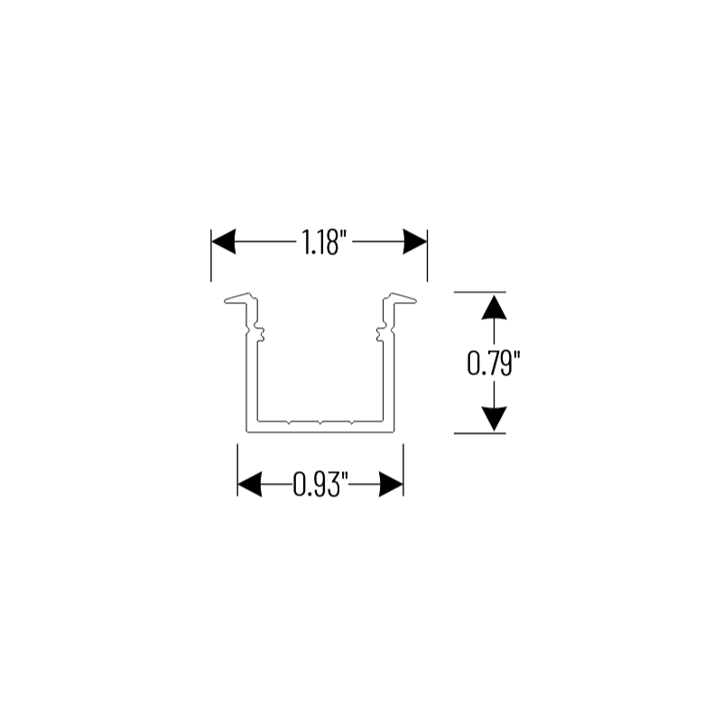 Nora NATL-CIP25A 4-ft Deep Recessed Channel for 120V Tape Light