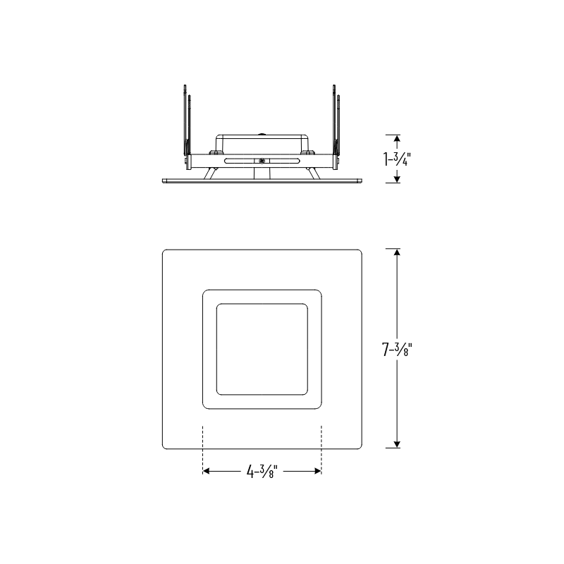 Nora NOXAC-636 6" AC Onyx 17W LED Square Retrofit Reflector, 1100 Lumens, 120V, White Finish