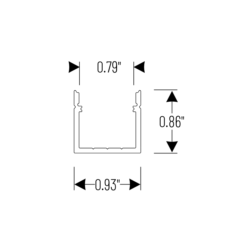Nora NATL-C26 4-ft Deep Channel for Tape Light