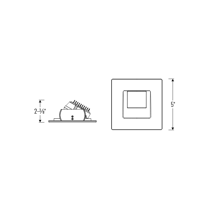 Nora NOXAC-4SWTW 4" AC Onyx 11W LED Square Wall Wash Retrofit, 5CCT Selectable, 120V, White Finish