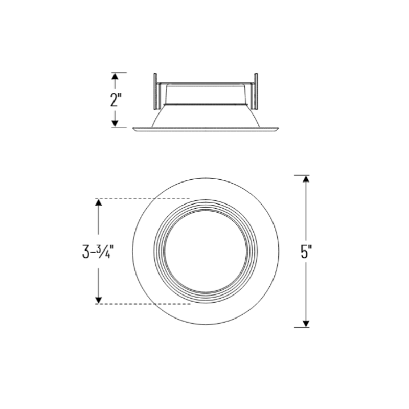 Nora NOXAC-432TW 4" AC Onyx 11.5W LED Round Retrofit Baffle, 5CCT Selectable, 120V, White Finish