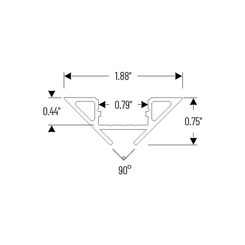 Nora NATL-C28 4-ft Corner Channel for Tape Light