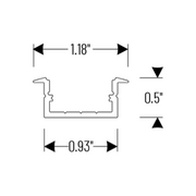 Nora NATL-C23A 4-ft Shallow Recessed Channel for Tape Light
