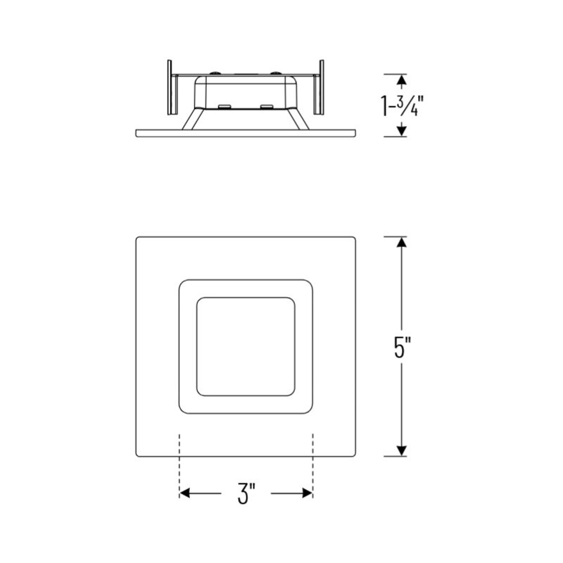 Nora NOXAC-436 4" AC Onyx 14.5W LED Square Retrofit Reflector, 1000 Lumens, 120V, White Finish