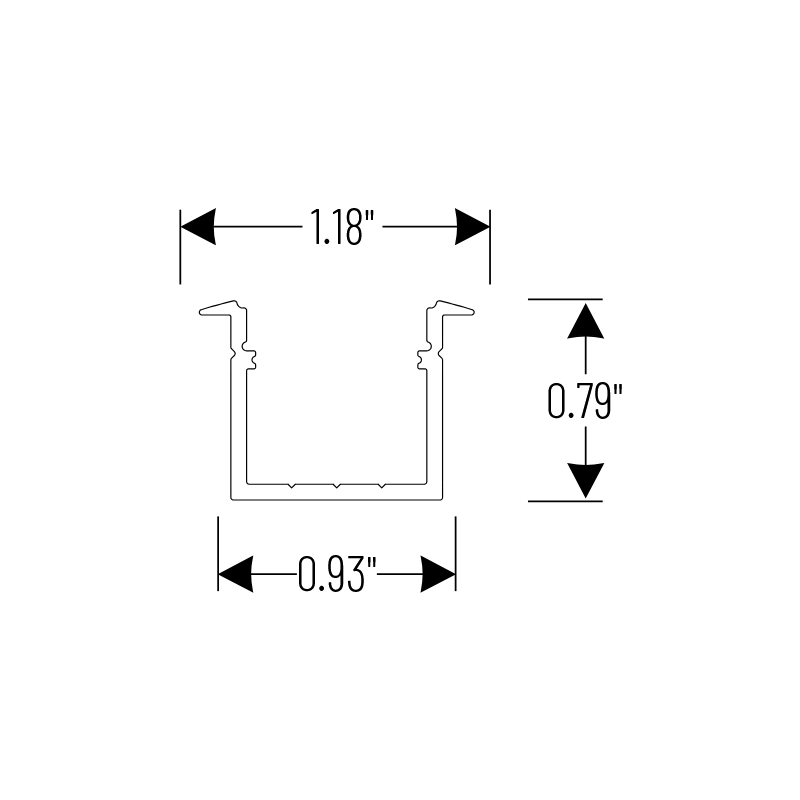 Nora NATL-C25A 4-ft Deep Recessed Channel for Tape Light