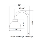 Westgate WLF 24W/32W/40W LED Dome Light with Flat Lens, 3CCT Selectable, 120V, Top-Of-Pole Mount Bell Arm