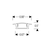 Nora NATL2-C23A 4-ft Shallow Recessed Channel for Tape Light