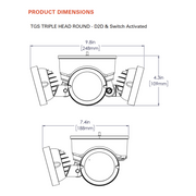 Halo TGS 27W 3-Head LED Security Floodlight, Dusk to Dawn