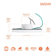 Halo SMD4 4" LED Round Surface Mount Downlight, 5CCT Selectable, 120V