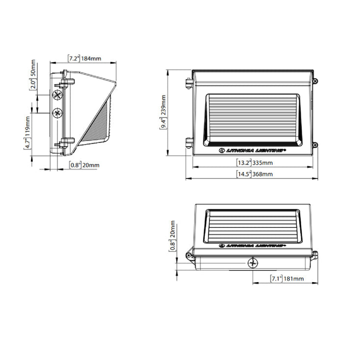 Lithonia Contractor Select TWR1 16W/36W/59W LED Wall Pack, Selectable CCT & Lumens, Up to 8500 Lumens, 120-347V, Bronze