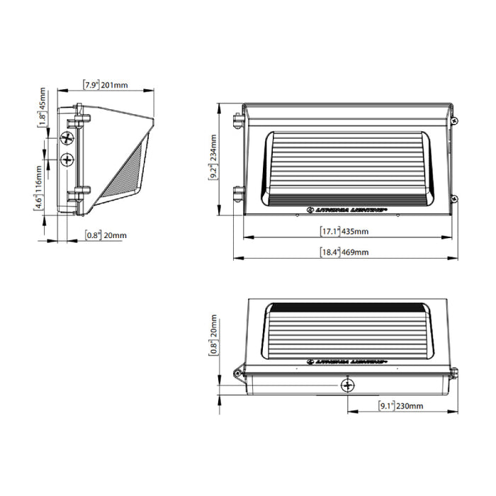 Lithonia Contractor Select TWR2 55W/82W/112W LED Wall Pack, Selectable CCT & Lumens, Up to 16,100 Lumens, 120-347V, Bronze