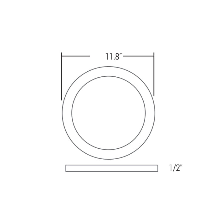 Luminaria LED redonda delgada Elite RL1192 de 11" regulable para montaje en superficie y pared