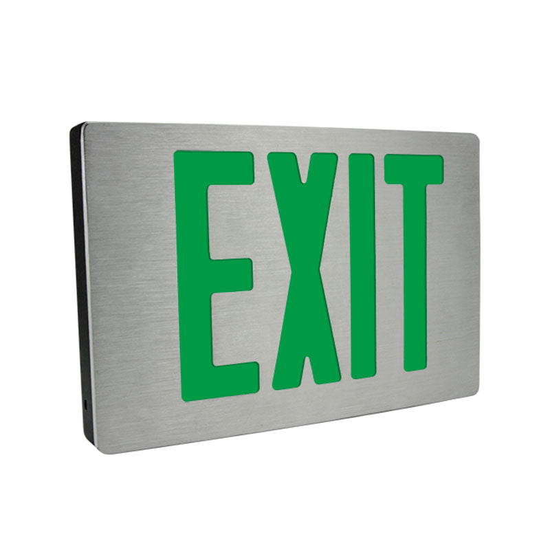 G400U-WB-BL Universal Die-cast Aluminum LED Exit Sign with Battery - Green Letters