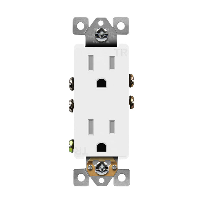 Enerlites 61501-TR Residential Grade Tamper-Resistant Decorator Duplex Receptacle